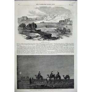 1858 View Bethlehem Laborde Wise Men Camels Desert Star:  