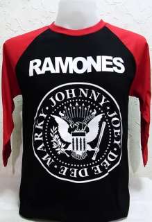 Ramones Punk Rock Nice Cool Men Black Red Baseball T Shirt, L  