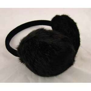  Winter Luxurious Black Faux Fur Adjustable Ski Earmuff Ear Warmer 