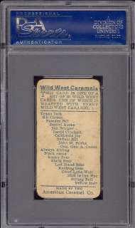 1910 E49 WILD WEST CARAMELS SITTING BULL PSA 1 AMERICAN CARAMEL INDIAN 