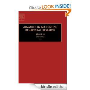 Advances in Accounting Behavioral Research, Volume 10 Vicky Arnold 