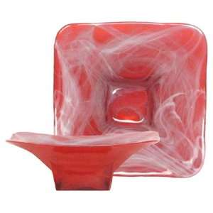   Glass Small Watermelon Red Wing Bowl 7 1/2D, 2 1/2H: Home & Kitchen