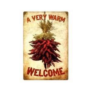 Warm Welcome Chilies Vintage Metal Sign