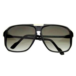 EMO Large Square Retro Aviator Sunglasses 2841 BLACK  