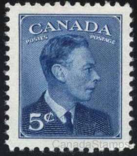 Canada 288 5c King George VI, with POSTES POSTAGE MNH  