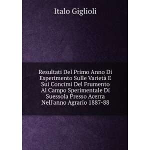   Presso Acerra Nellanno Agrario 1887 88 Italo Giglioli Books