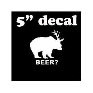    BEER?   5 WHITE Decal (IKON SIGN EXCLUSIVE) Vinyl Decal Sticker