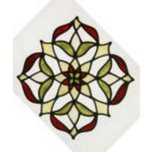  Window applique stained glass art octagon Mandala sage 