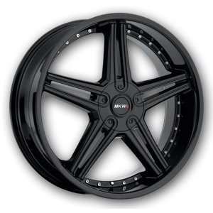  MKW Wheels M104 20 Black High Offset Wheels Only Staggered 