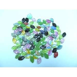 New 50 Glass Czech Leaves Beads   Assorted Colors Kitchen 