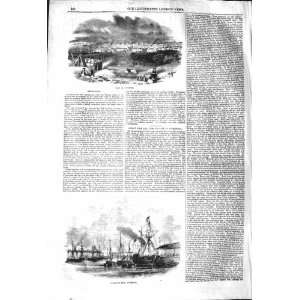  1842 VIEW LIVERPOOL CLARENCE DOCK SHIPS ANTIQUE PRINT 