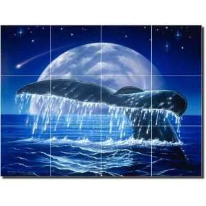 Moonlit Dive by Jeff Wilkie   Tropical Undersea Ceramic Tile Mural 12 