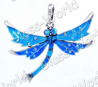 6pc Dragonfly Enamel&White Gold Plated 45*61MM Pendants  