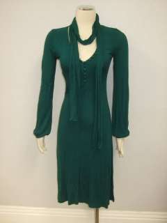 DESCRIPTION  MNG Hunter Green Belted Career Tunic Henley Dress Sz S