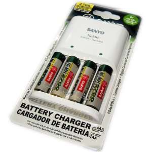  Sanyo Ni MH Battery Charger Kit with 4 AA Batteries 
