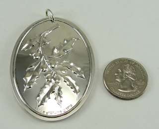 Towle Sterling Silver Christmas Ornament Style Pendant Holly Snowy 