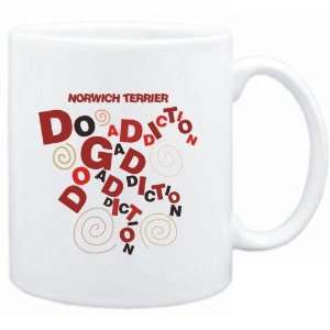   : Mug White  Norwich Terrier DOG ADDICTION  Dogs: Sports & Outdoors