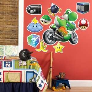   : Mario Kart Wii Yoshi Giant Wall Decal Party Supplies: Toys & Games