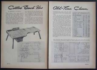 Antique COBBLERS BENCH Coffee Table HowTo build PLANS  