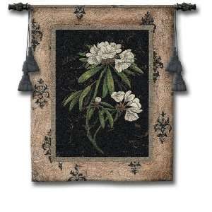  Silver Rhododendron Floral Tapestry Wall Hanging 26 x 33 