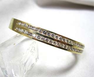 14K Yellow Gold and Diamond Bangle Bracelet  