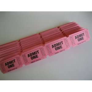  500 Pink Admit One Consecutively Numbered Raffle Tickets 