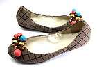 WOMESS BEADED BALLET FLAT BROWN SIZE 11  