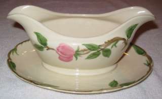   Dishes 1949 1953 Franciscan Ware Pottery DESERT ROSE GRAVY BOAT  