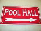 POOL HALL Sign Metel vintage Table billiard Ball cue