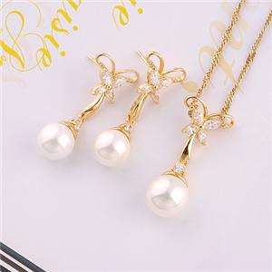 NEW Womens fashion jewelry Gold Plated jewelry set Pearl FREE 