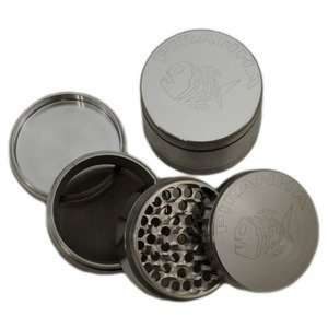  2.5 Piranha 4 Piece Herb Grinder   Silver Health 