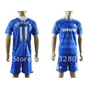  whole thai quality chelsea 11/12 #11 drogba blue away home 