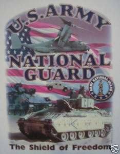 MILITARY U.S. ARMY NATIONAL GUARD SHIELD OF SHIRT  