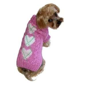  Pink Heart Argyle Sweater