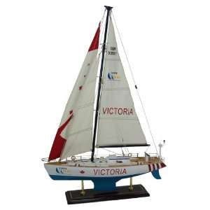  Wooden VICTORIA Sailboat Model: Home & Kitchen