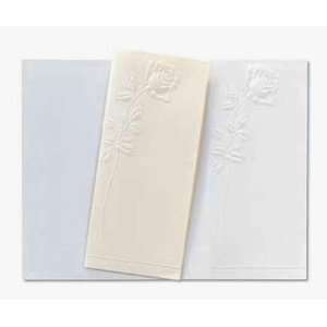  White Embossed Rose Program Paper