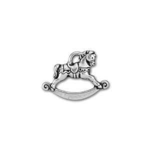  Antique Silver Plated Pewter Rocking Horse Charm: Arts 