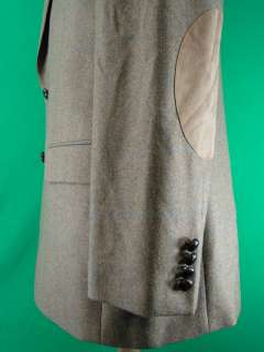   superb ralph lauren suede trimmed pure wool tweed jacket 40 inch