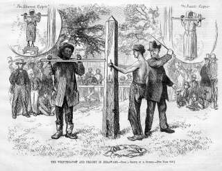 WHIPPING POST AND PILLORY IN DELAWARE, FEMALE CULPRIT  