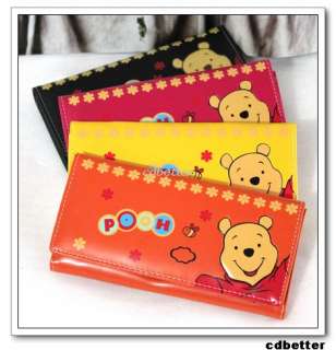 Child Girl GIFT Cute Winnie the Pooh Long PU Clutch Bi Fold Wallets 