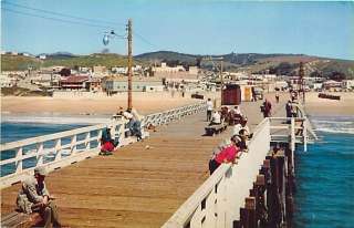 CA PISMO BEACH FISHING PIER TOWN VIEW VERY EARLY T49863  