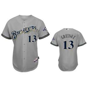 Milwaukee Brewers Baseball Jersey #13 Greinke Grey Jerseys Size 56 