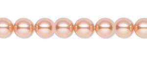 24 Rose Peach Swarovski Crystal 5810 Round Pearl Beads 6MM  