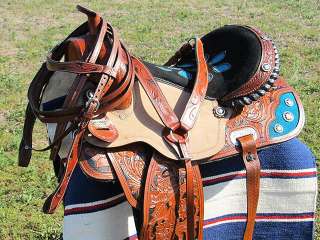 ZS115 Western Barrel Racing Trail Pleasure Saddle With Bridle Breast 