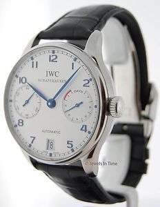 IWC Mens Portuguese 5001 Steel 7 Day Power Reserve Box & Papers JEWELS 