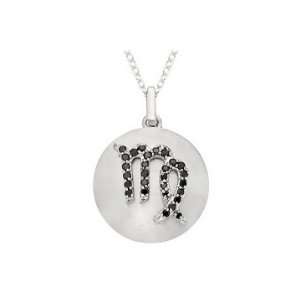   Carat Black Diamond Sterling Silver Virgo Pendant w/ Chain: Jewelry