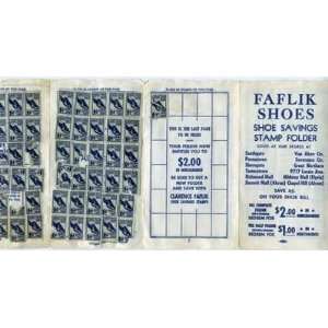  Clarence Faflik Shoe Savings Stamp Folder Cleveland OH 