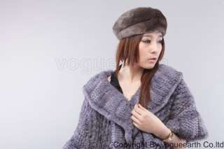 601 new real knitted mink fur 3 color hat/caps  