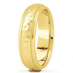   Hammer Finish Style SE599Y6 , Finger Size 11¼: Wedding Rings by Oromi