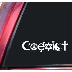  COEXIST   Promote Peace Vinyl Decal Sticker   White 